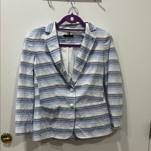 Tommy Hilfiger Blue and White Striped Blazer
